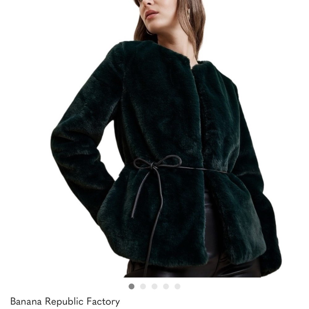 NWNT Banana Republic Dark Green Teddy Jacket